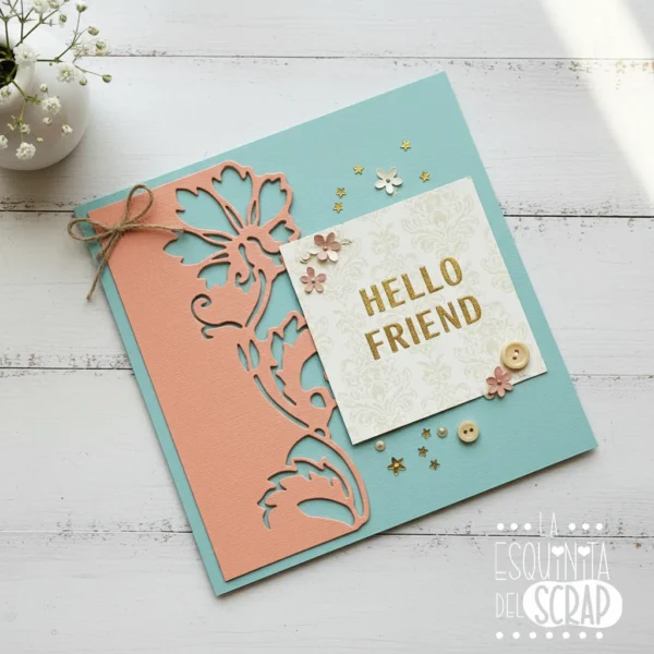 99 troquel suaje borde cenefa para tarjetas con flor mod.3 ejemplo
