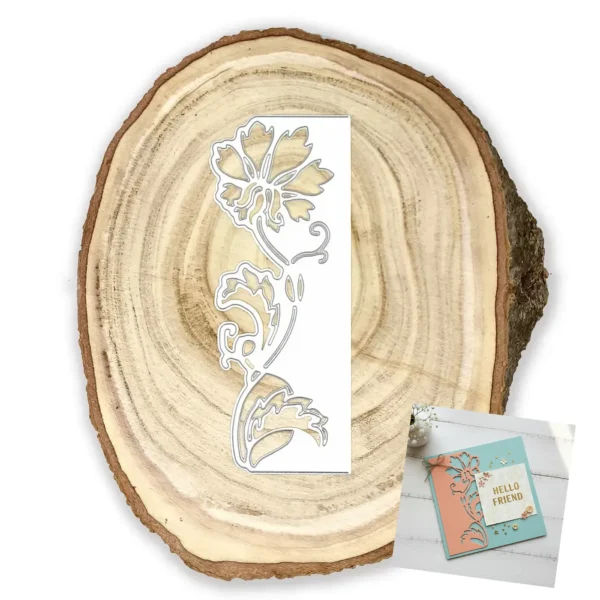 Troquel borde cenefa floral de 55x142 mm para decorar tarjetas e invitaciones