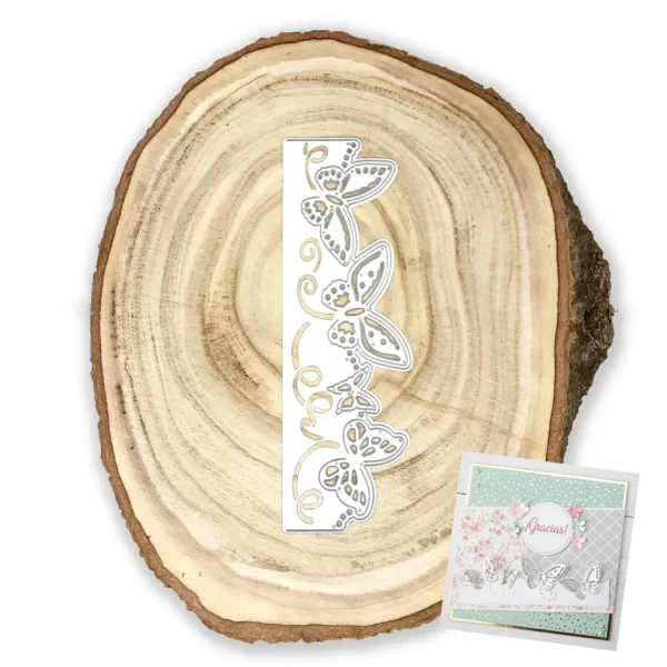 Troquel cenefa de mariposas, tamaño 140x47 mm, ideal para scrapbooking y tarjetería