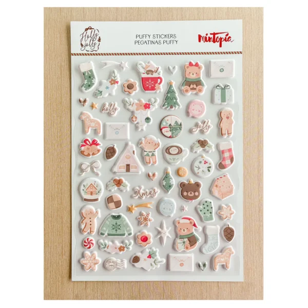Stickers puffy ilustraciones Holly Jolly