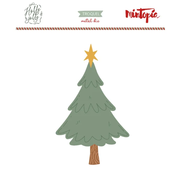 Troquel árbol Holly Jolly
