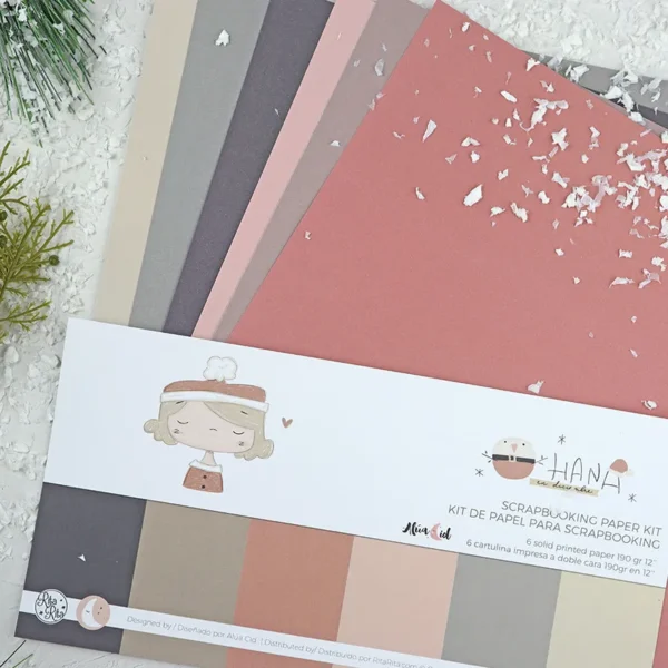 pad 12x12 sólidos básicos colección Ohana en diciembre Alúa Cid scrapbooking portada