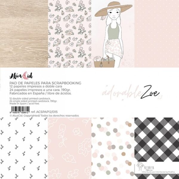 pad papeles 12x12 agendas planners ADORABLE ZOE 2.0 Alúa Cid scrapbook La esquinita del scrap México