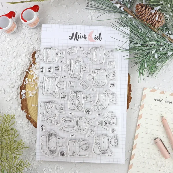 sellos Noel colección Ohana en diciembre Alúa Cid scrapbooking 1