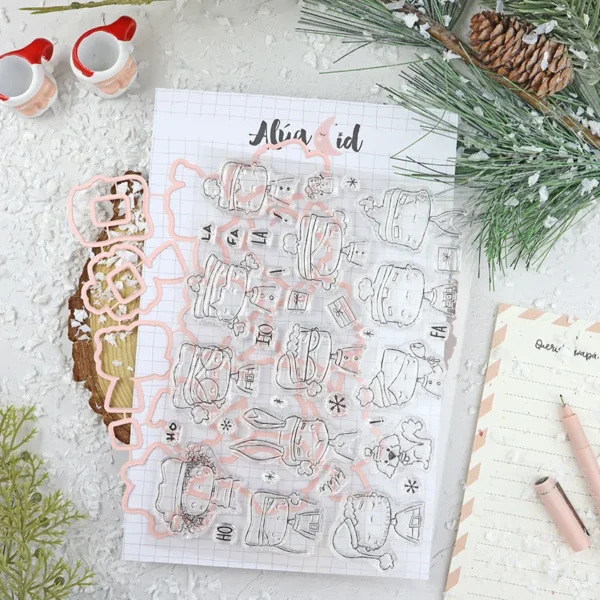 sellos y troqueles Noel colección Ohana en diciembre Alúa Cid scrapbooking 1