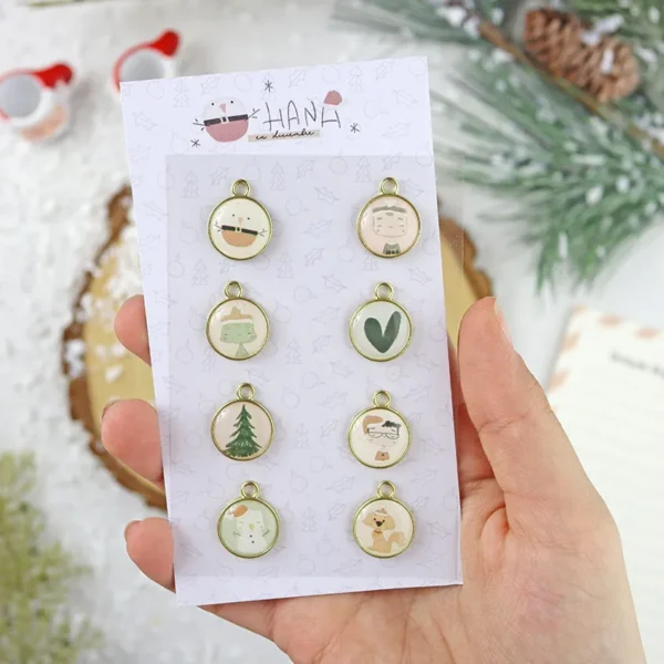 set de mini charms metálicos colección Ohana en diciembre Alúa Cid scrapbooking 2