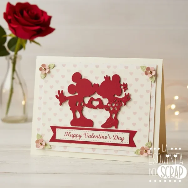 Troquel suaje pareja enamorada 70x50 mm para scrapbooking y tarjetas románticas