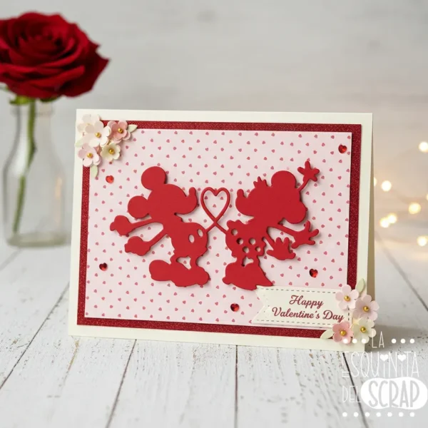 troquel suaje Mickey y Minnie colas corazón ejemplo copia