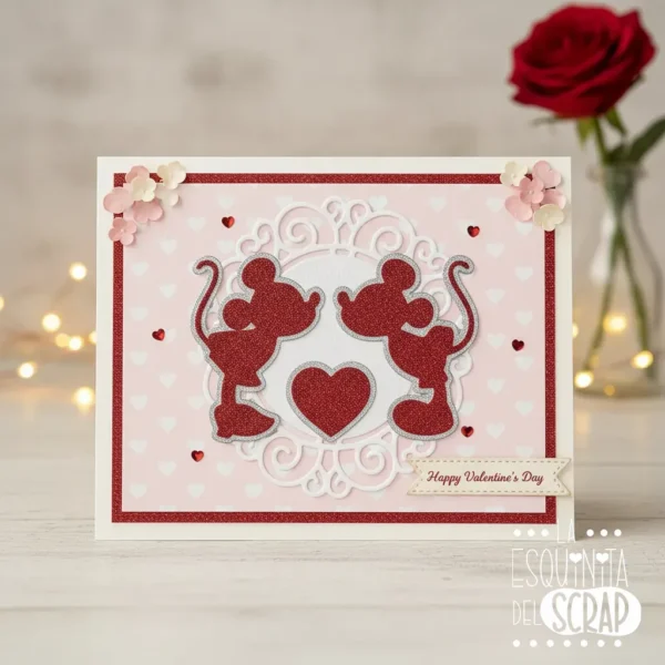 troquel suaje Mickey y Minnie con corazón ejemplo copia