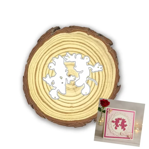 Troquel suaje pareja saltando 65x50 mm para tarjetas románticas y proyectos de scrapbooking