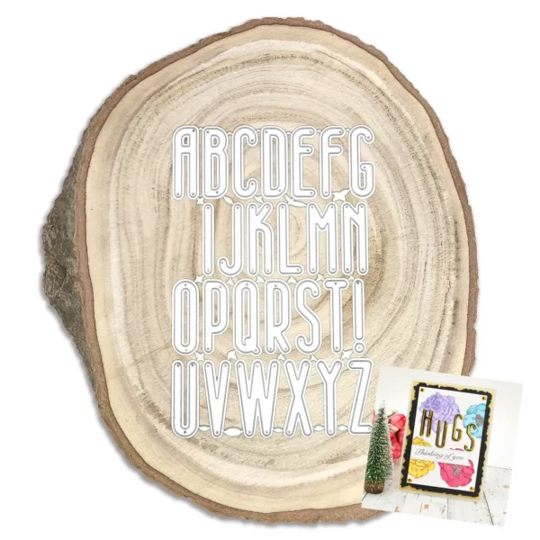 Troquel alfabeto mayúsculas de 12x30 mm para títulos y frases en proyectos de scrapbooking