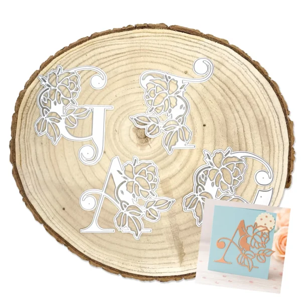 troquel suaje alfabeto letras mayúsculas XXL con decoración floral copia copia