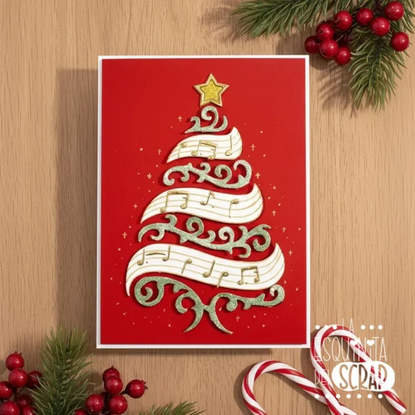 troquel suaje árbol de navidad con notas musicales ejemplo copia