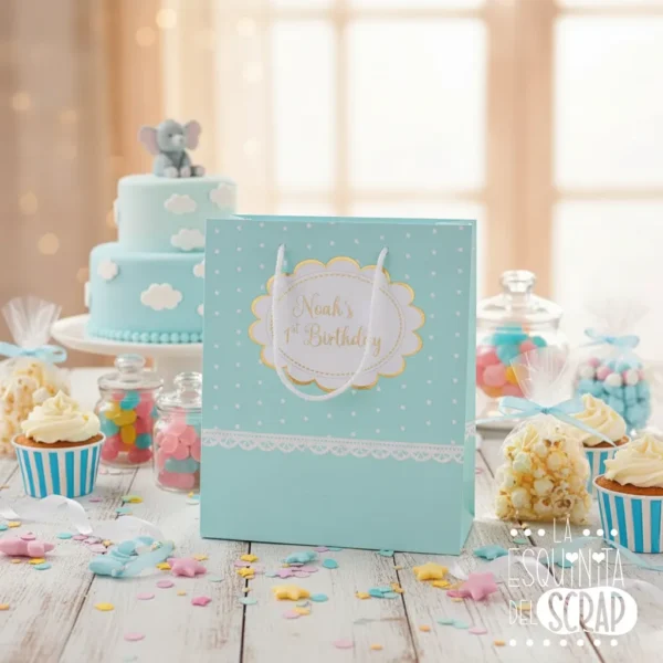 troquel suaje caja 3D bolsa con fuelle XXL ejemplo