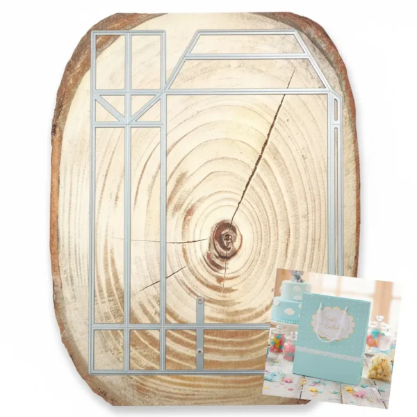 Troquel caja 3D bolsa con fuelle XXL de 140x55x195 mm ideal para regalos y proyectos de scrapbooking