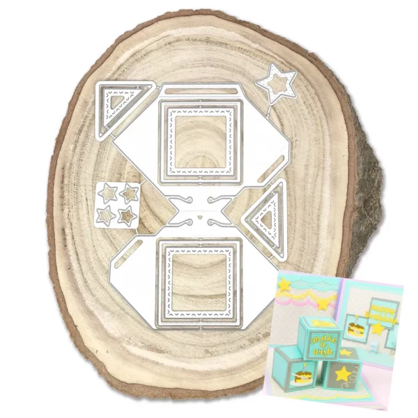 Troquel de árbol con ramas y capas de profundidad de 70x70 mm para proyectos de scrapbooking y tarjetería