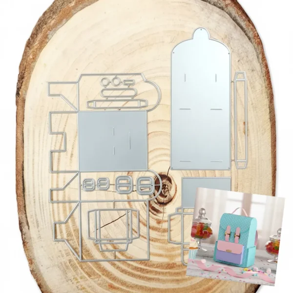 Troquel caja 3D mochila mini de 63x30x90 mm para scrapbooking