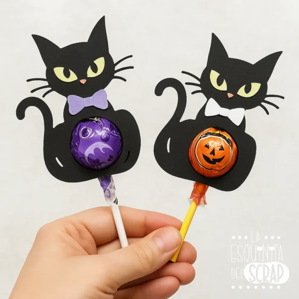 troquel suaje caja 3D porta paleta gato Halloween ejemplo copia