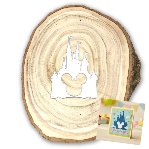 Troquel suaje castillo mágico 75x100 mm para scrapbooking, invitaciones y proyectos temáticos