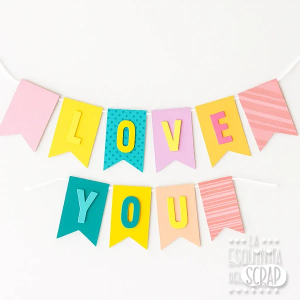 troquel suaje nido XL de banderines y triángulos ejemplo