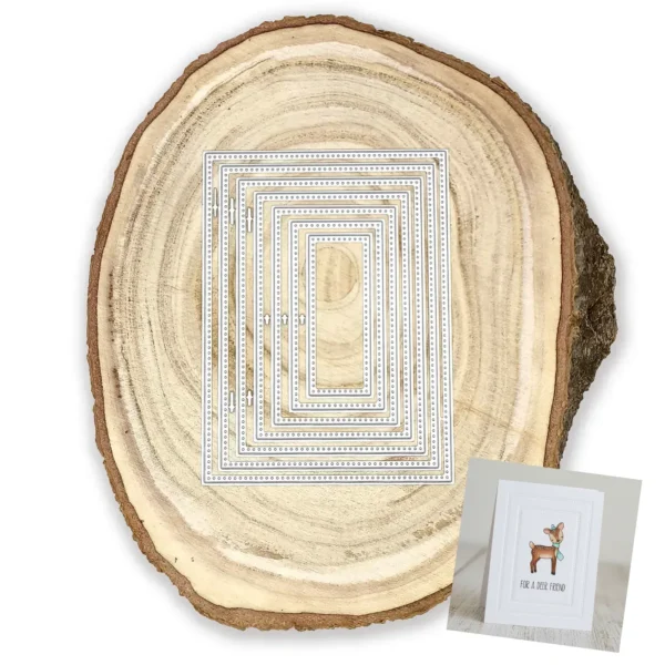 Troquel suaje set de rectángulos anidados con pespunte 90x120 mm para scrapbooking y tarjetería