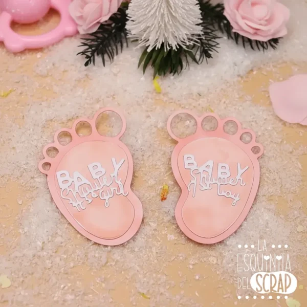 troquel suaje pies de bebé baby shower niño y niñ ejemplo copia