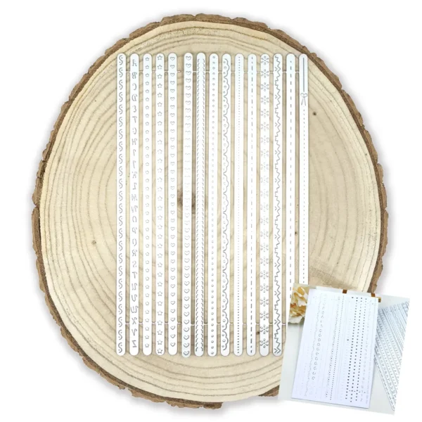 Troquel set de tiras y cenefas largas de 5x210 mm, ideal para bordes y decoración en scrapbooking