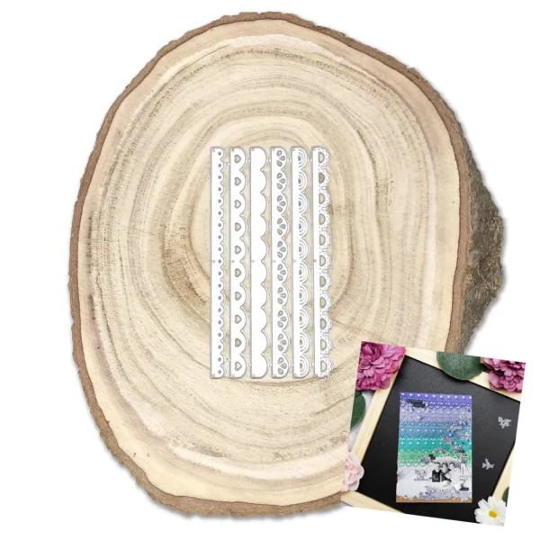 Troquel suaje set de bordes decorativos 100x7 mm para scrapbooking y tarjetas