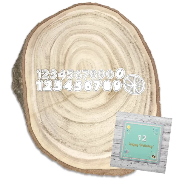Troquel suaje set de números doble capa 10x14 mm (número 8) para títulos, fechas y tarjetas de scrapbooking