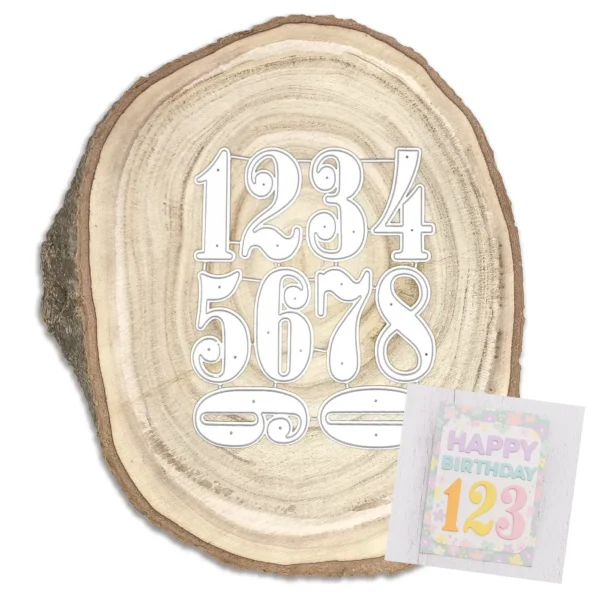 Troquel set de números con lóbulos de 22x42 mm ideales para proyectos decorativos de scrapbooking y tarjetería