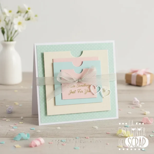 troquel suaje set de vbolsillos para tarjetas o ábumes de scrapbook ejemplo copia