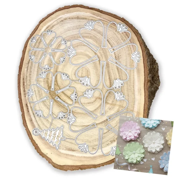 Troquel flor 3D grande de 100x95x35 mm para scrapbooking y manualidades