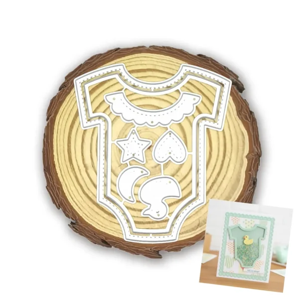 Troquel suaje body de bebé shaker 80x90 mm para scrapbooking y baby showers