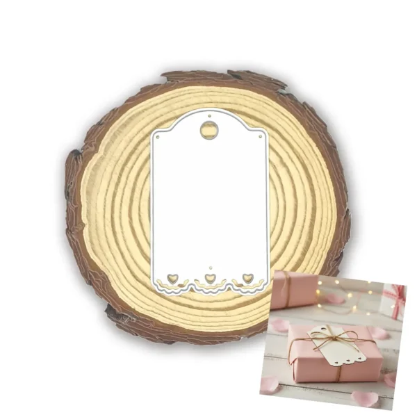 Troquel suaje tag rectangular 45x70 mm para etiquetas de regalo y proyectos de scrapbooking