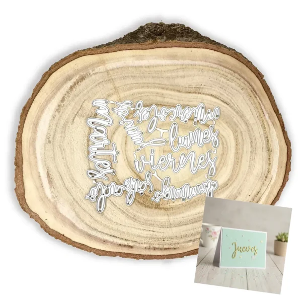 Troquel con texto de días de la semana para scrapbooking 50x25 mm