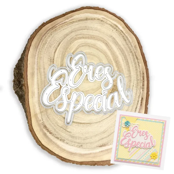 Troquel texto Eres Especial con doble capa de 128x100 mm para scrapbooking, tarjetas y álbumes