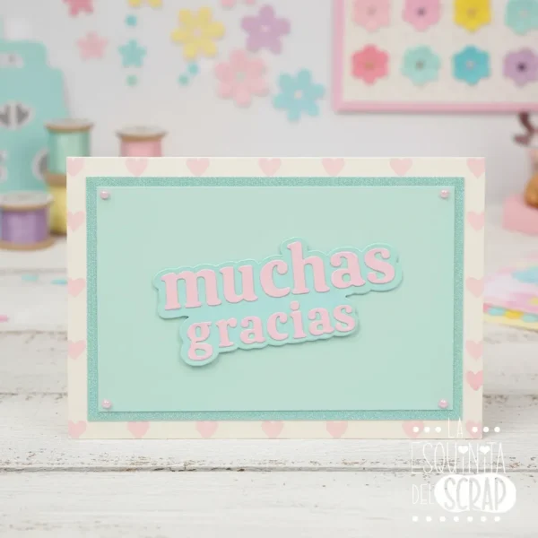 troquel suaje texto muchas gracias con doble capa ejemplo copia