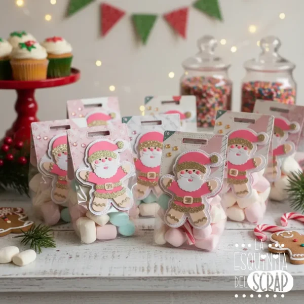 troquel suaje topper para bolsa de galleta de jengibre Santa Claus ejemplo copia