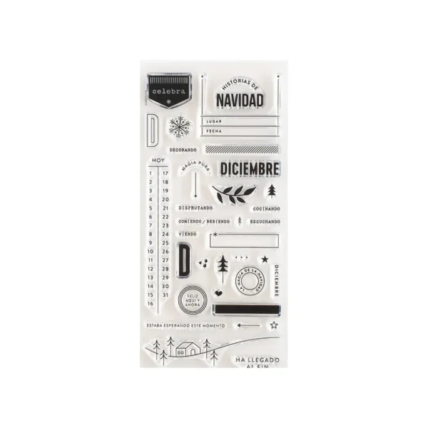 LBL0266 Sello acrílico 11x21 cm Historias de Navidad