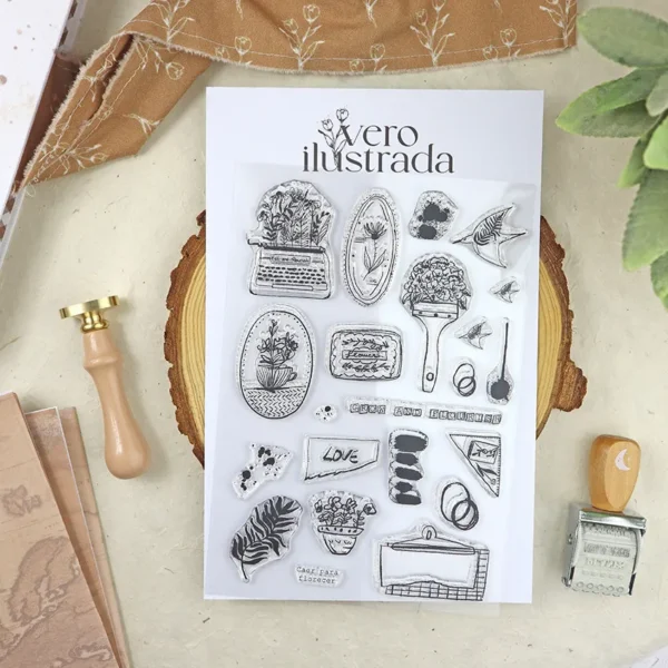 florecer clear stamp set by vero ilustrada