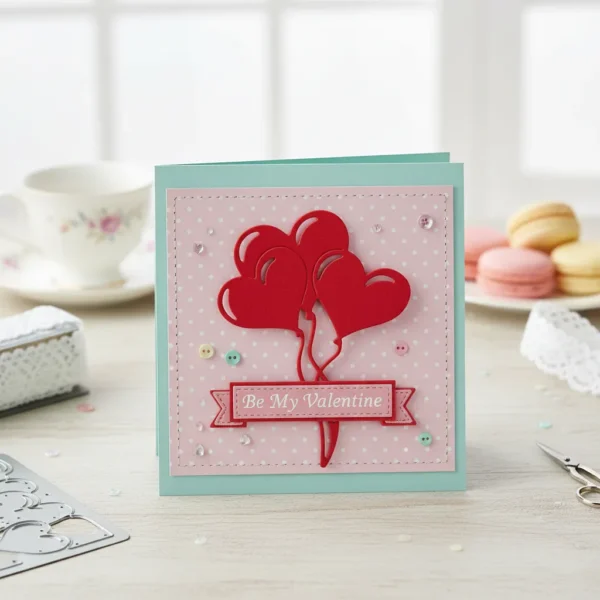 troquel suaje globos con forma de corazón ejemplo