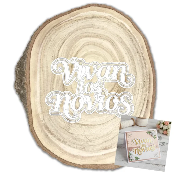 troquel suaje texto vivan los novios con doble capa web