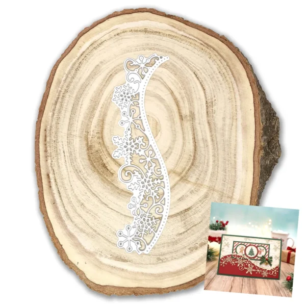 troquel suaje cenefa o borde ondulado con copos de nieve Suzzy web