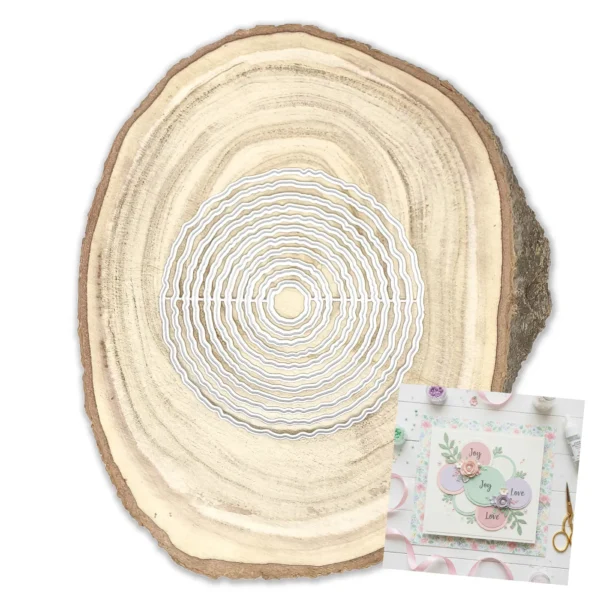 troquel suaje nido de círculos con borde irregular Suzzy web