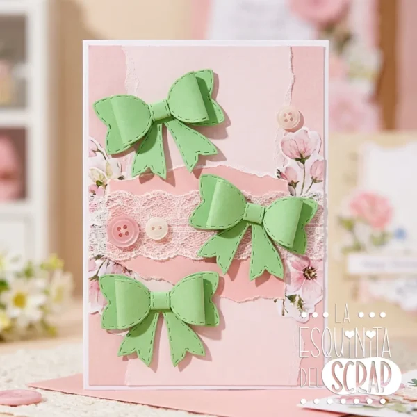 troquel suaje set de moños 3D ejemplo