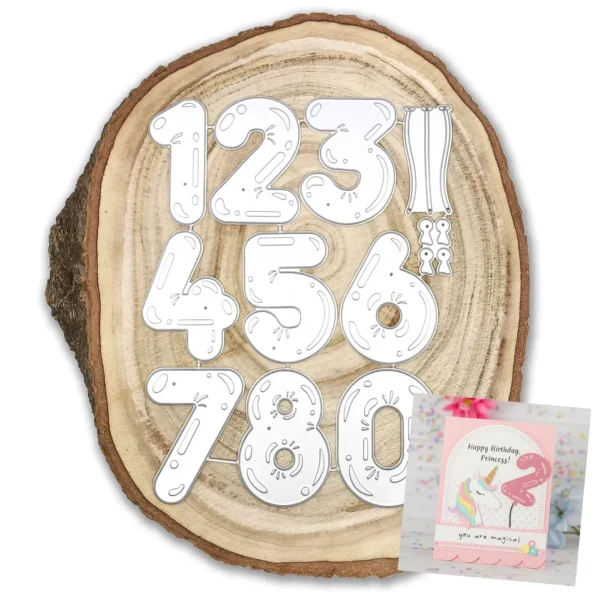 troquel suaje set de números estilo globo cumpleaños web