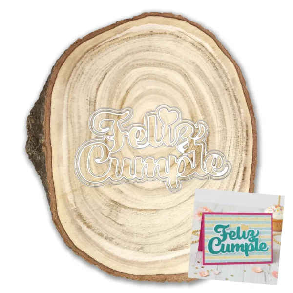 troquel suaje texto feliz cumple con doble capa Suzzy web